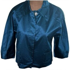 J.Jill Women's Peacock Teal Cape Jacket Size MP